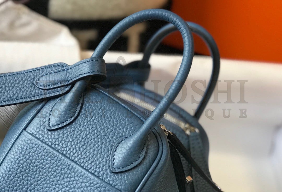 H**me5 Lindy Mini Bag In Blue Agate Clemence Leather PHW Master Quality