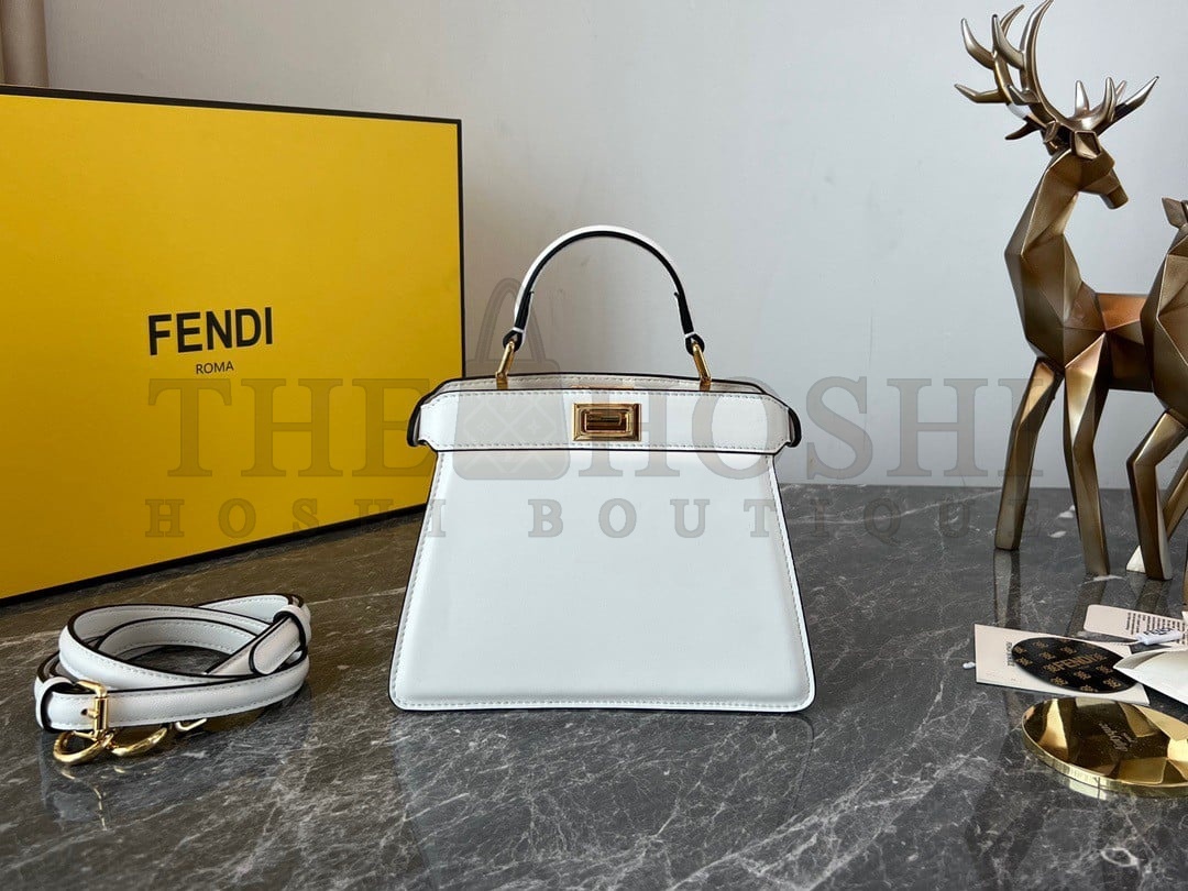 F**di Peekaboo ISeeU Petite Bag In White Nappa Leather Master Quality