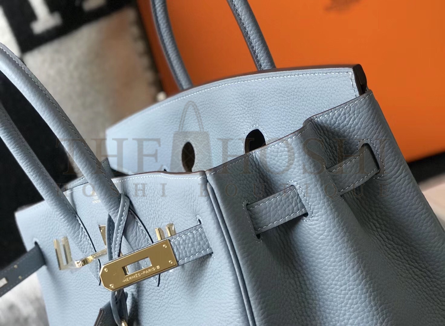 H**me5 Birkin 30cm Bag In Blue Lin Clemence Leather Master Quality