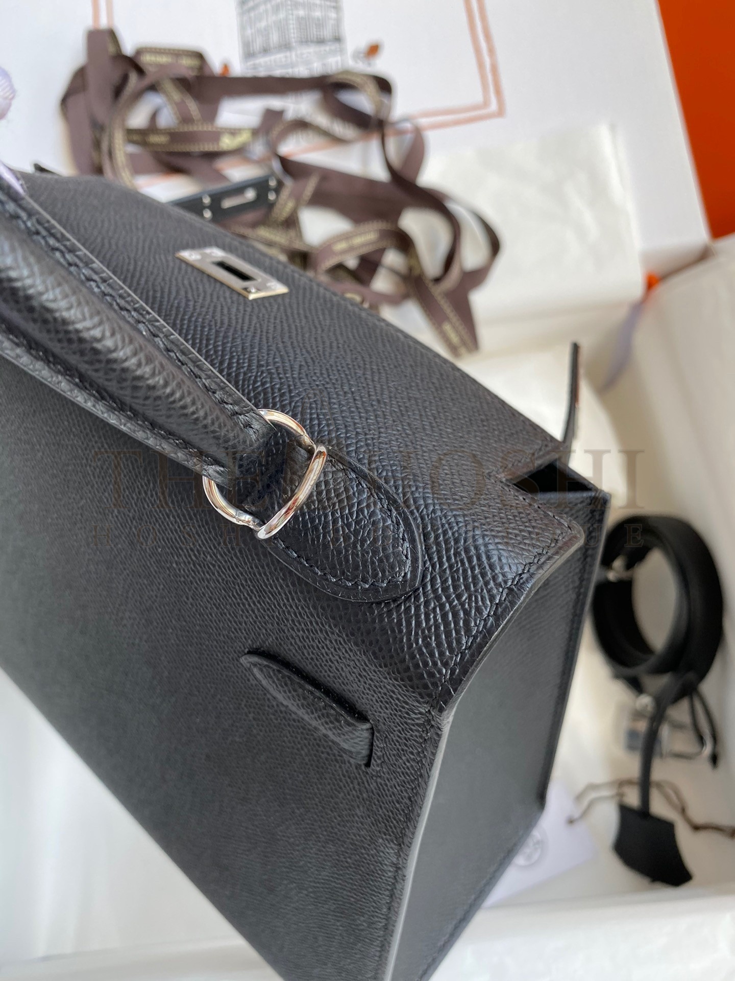 H**me5 Epsom Kelly 25cm Sellier Handmade Black Bag Master Quality