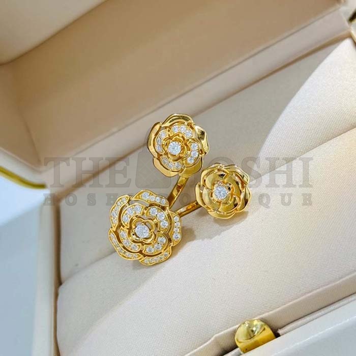 Ch**el Women CC Extrait De Camelia Transformable Ring 18K Rose Gold D1am0nds Master Quality