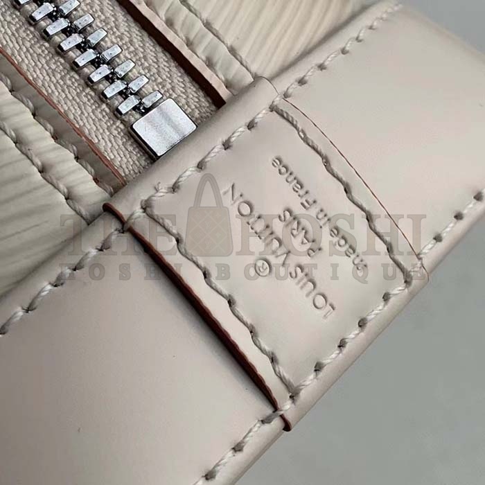 L0vis Vvtt0n LV Women Alma BB Handbag Quartz White Epi Grained Cowhide Leather Master Quality