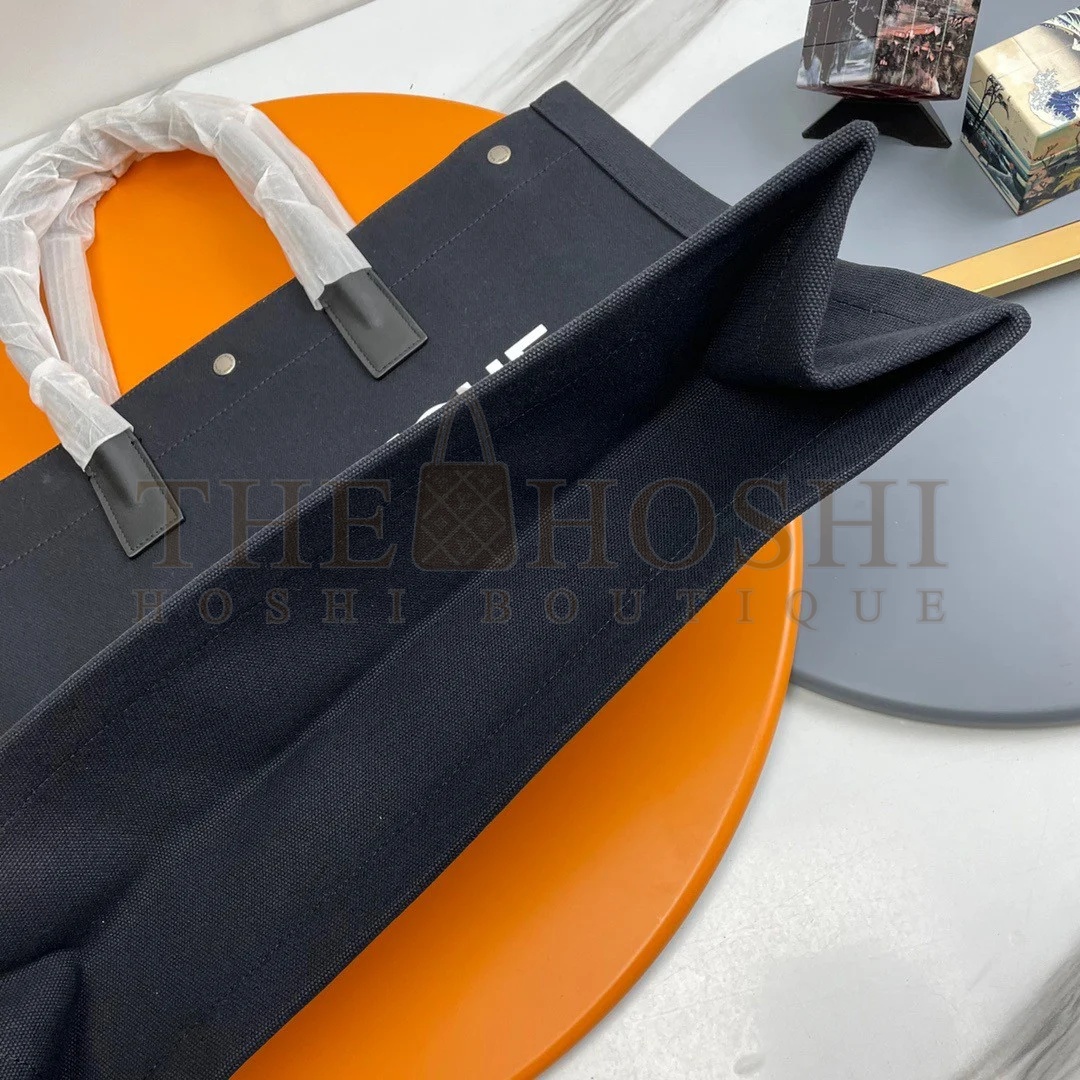 Sa1nt Lau*nt Rive Gauche Tote Bag in Black Linen and Leather Master Quality