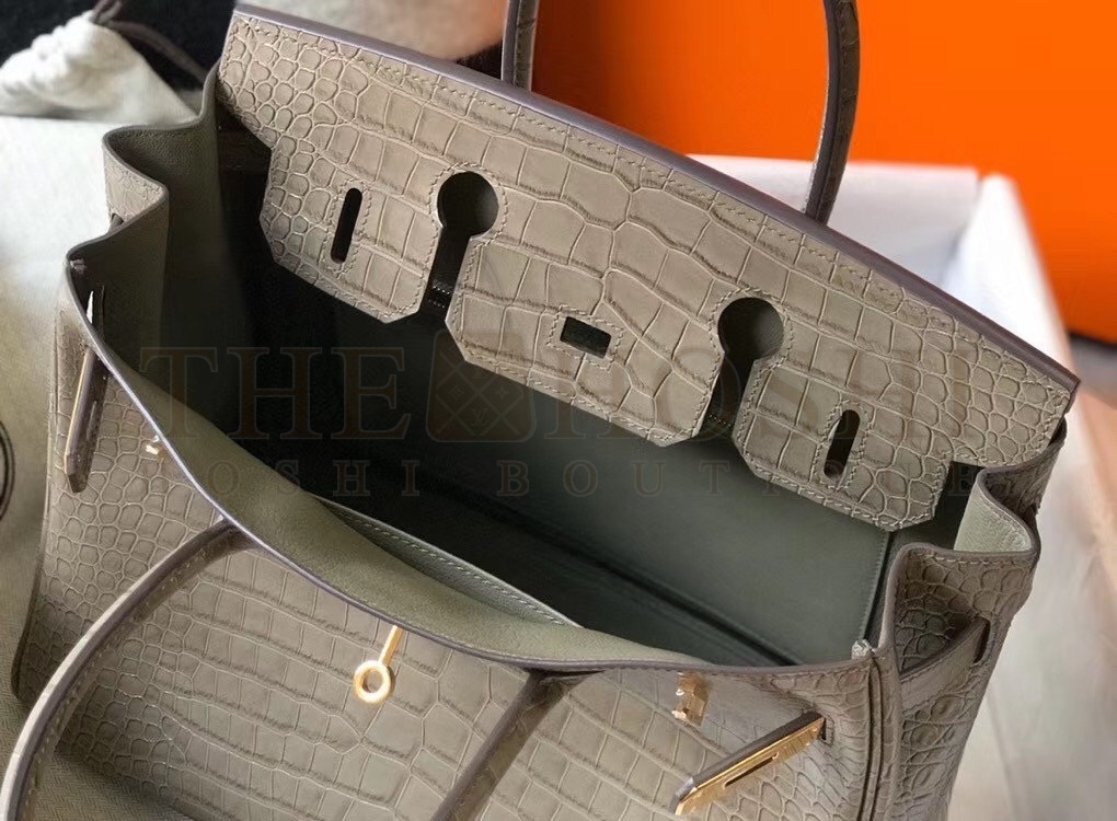 H**me5 Birkin 30cm Bag In Taupe Embossed Crocodile Leather Master Quality