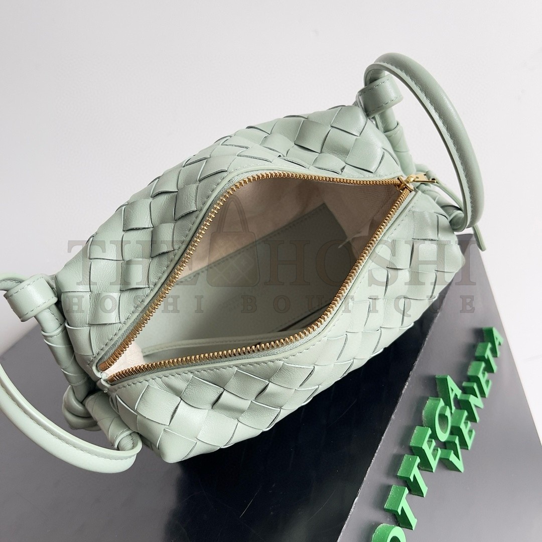 B0tt*ga Ven*ta Small Loop Crossbody Bag In Sauge Intrecciato Lambskin Master Quality