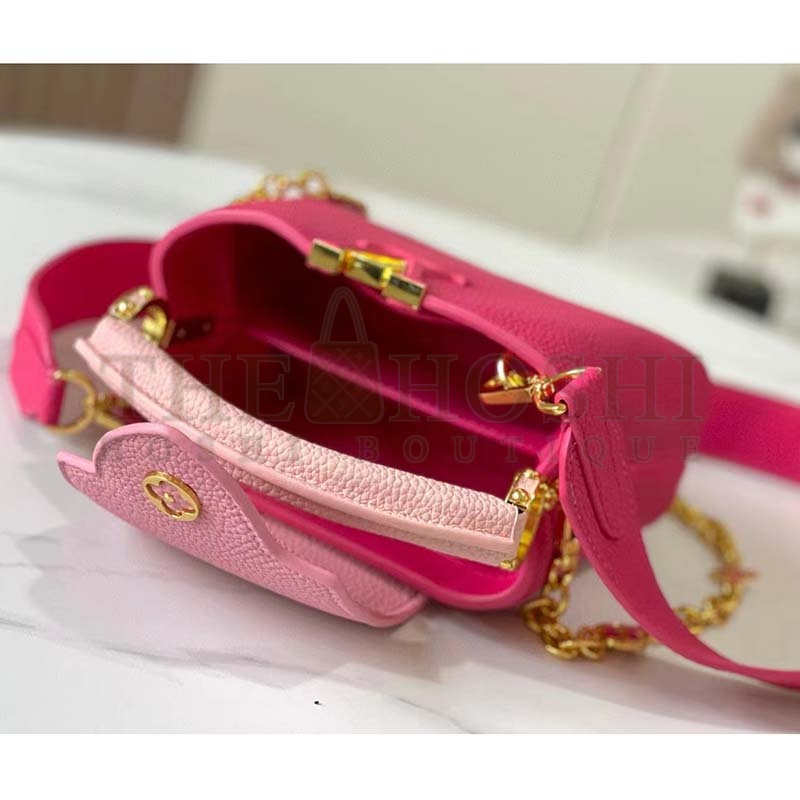 L0vis Vvtt0n LV Women Capucines Mini Handbag Rose Pink Taurillon Leather Master Quality