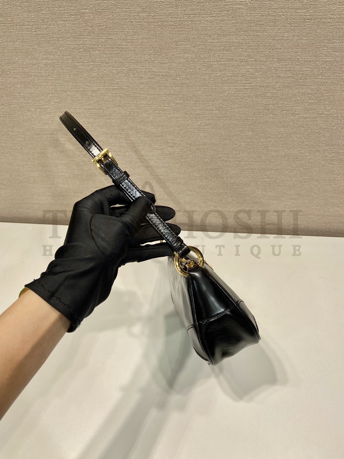 Pra*a Women Re-Edition 2002 Re-Nylon Brushed Leather Shoulder Bag Black Master Quality