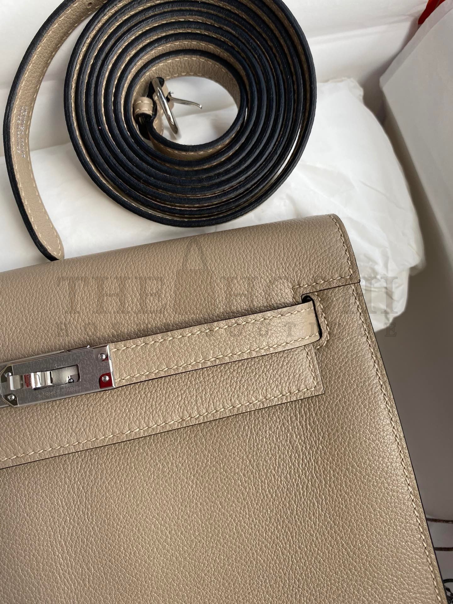 H**me5 Kelly Danse II Handmade Bag In Gris Tourterelle Evercolor Calfskin Master Quality