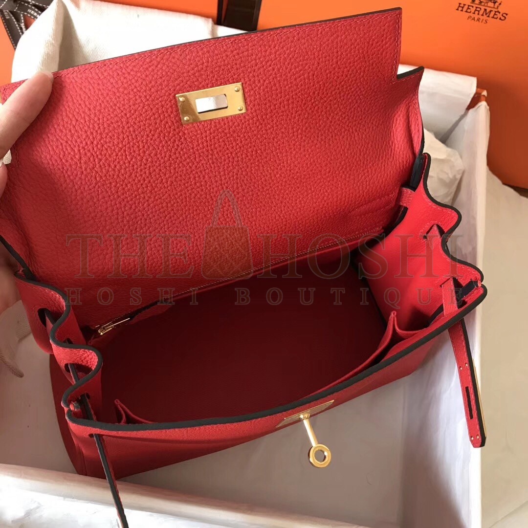 H**me5 Rouge Casaque Clemence Kelly 28cm Handmade Bag Master Quality