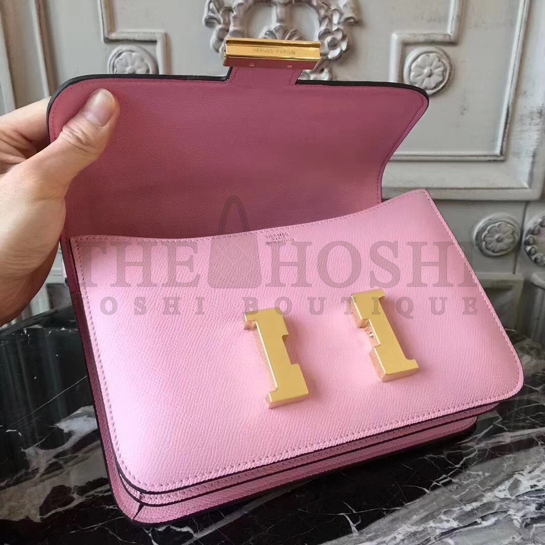 H**me5 Pink Constance MM 24cm Epsom Leather Bag Master Quality