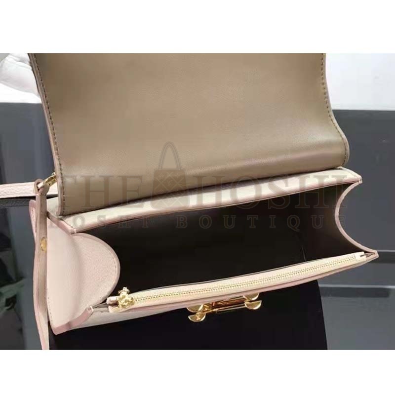 L0vis Vvtt0n LV Women Twist One Handle BB Handbag Greige Grey Taurillon Master Quality