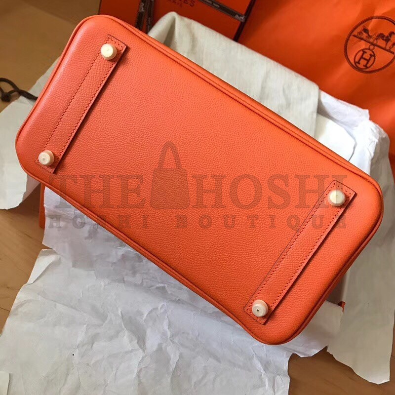 H**me5 Orange Birkin 30cm Epsom Handmade Bag Master Quality