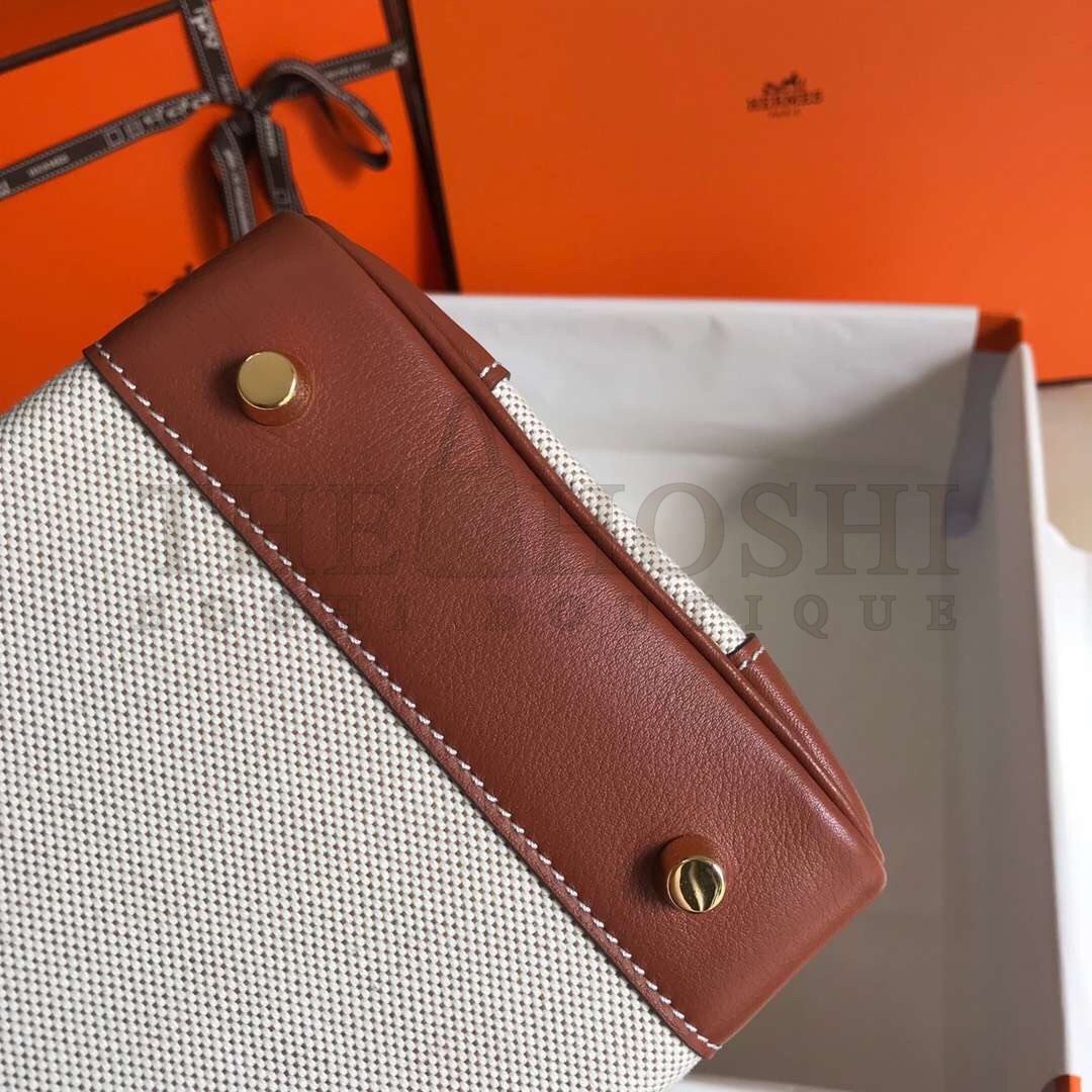 H**me5 Birkin 30 Bag in Canvas With Barenia Leather Master Quality