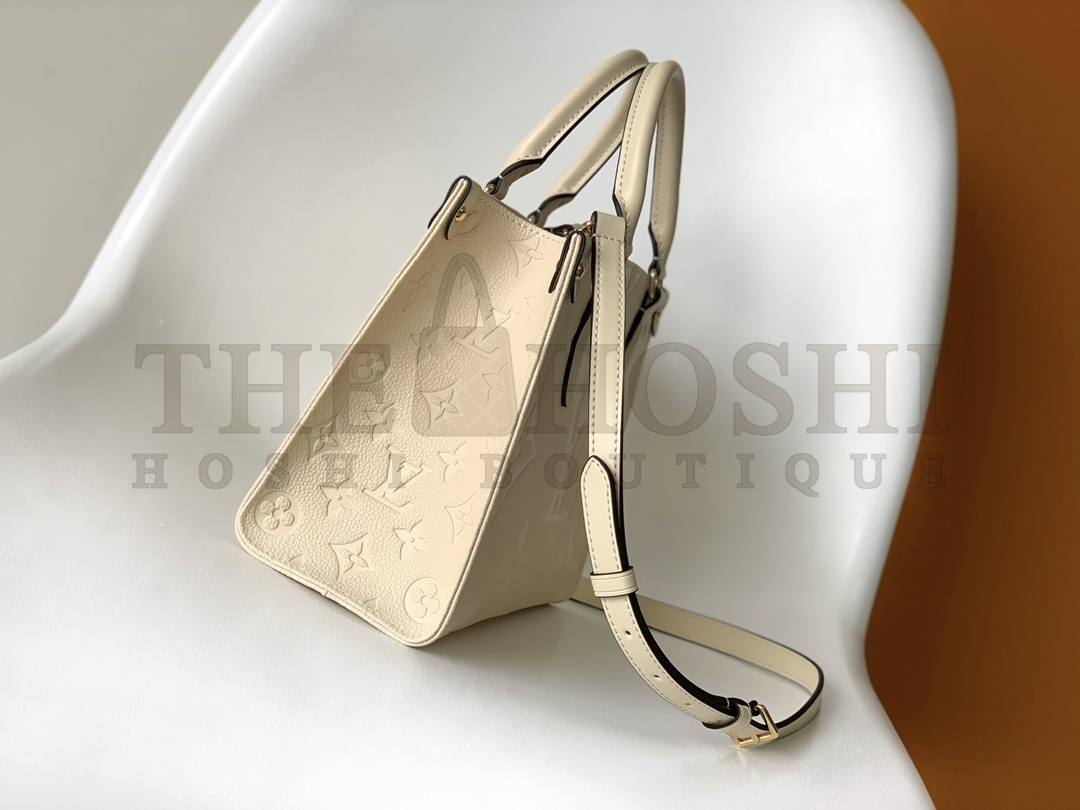 L0vis Vvtt0n LV Women Onthego PM Tote Crème Beige Embossed Grained Cowhide Leather M46569 Master Quality