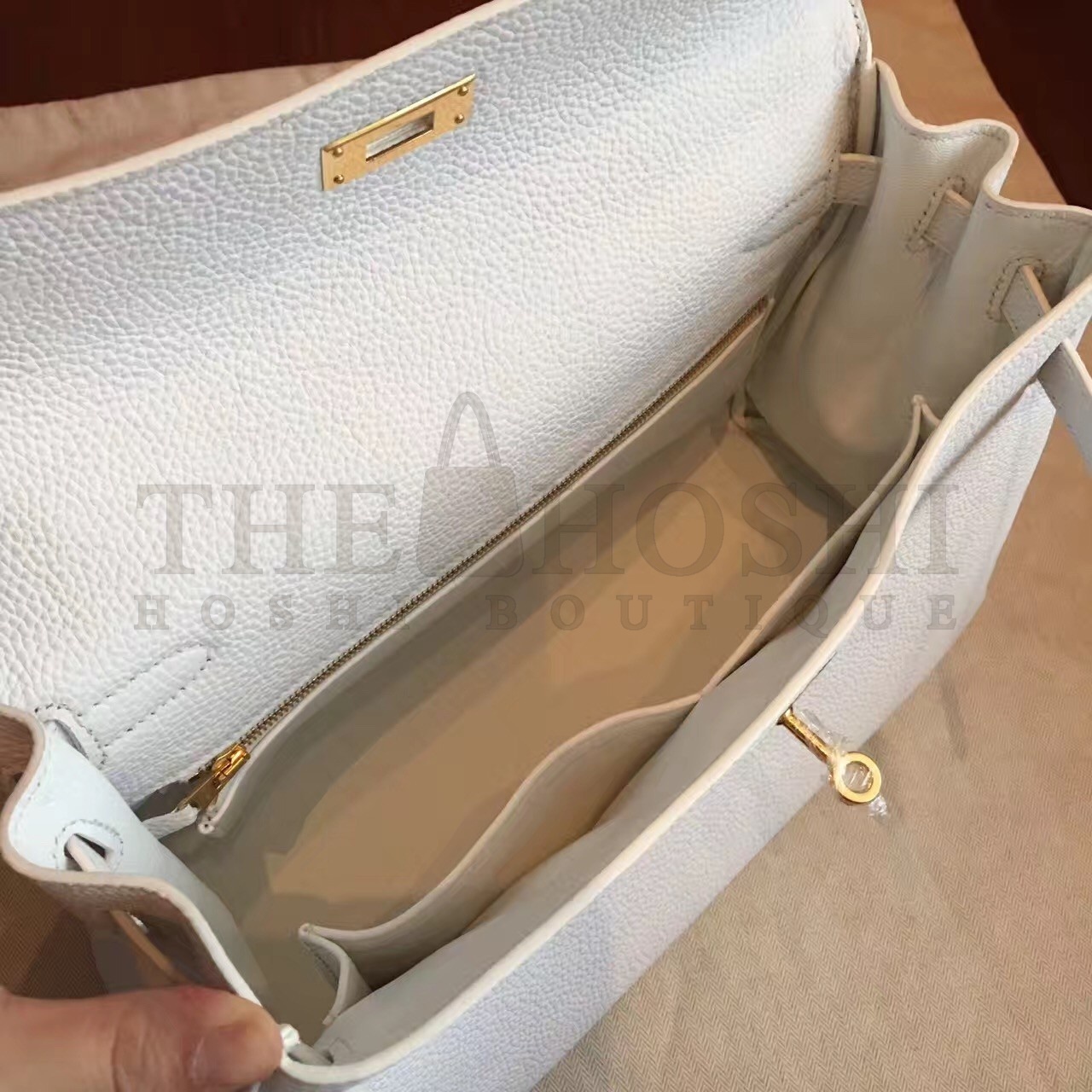 H**me5 White Clemence Kelly Retourne 32cm Handmade Bag Master Quality