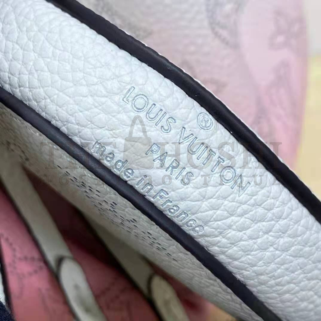 L0vis Vvtt0n LV Women Bella Bucket Bag Gradient Pink Mahina Perforated Calf Leather Master Quality