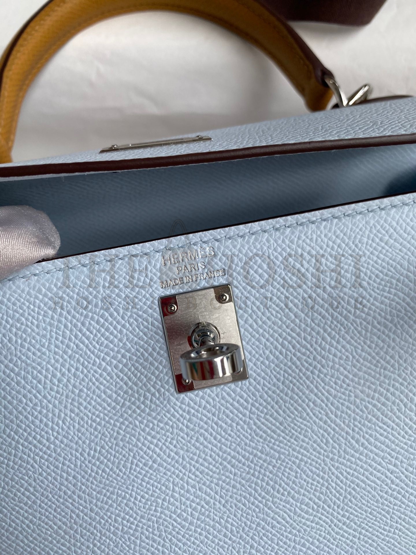 H**me5 Kelly Sellier 25 Tricolor Bag in Blue/Green/SesameEpsom Calfskin Master Quality