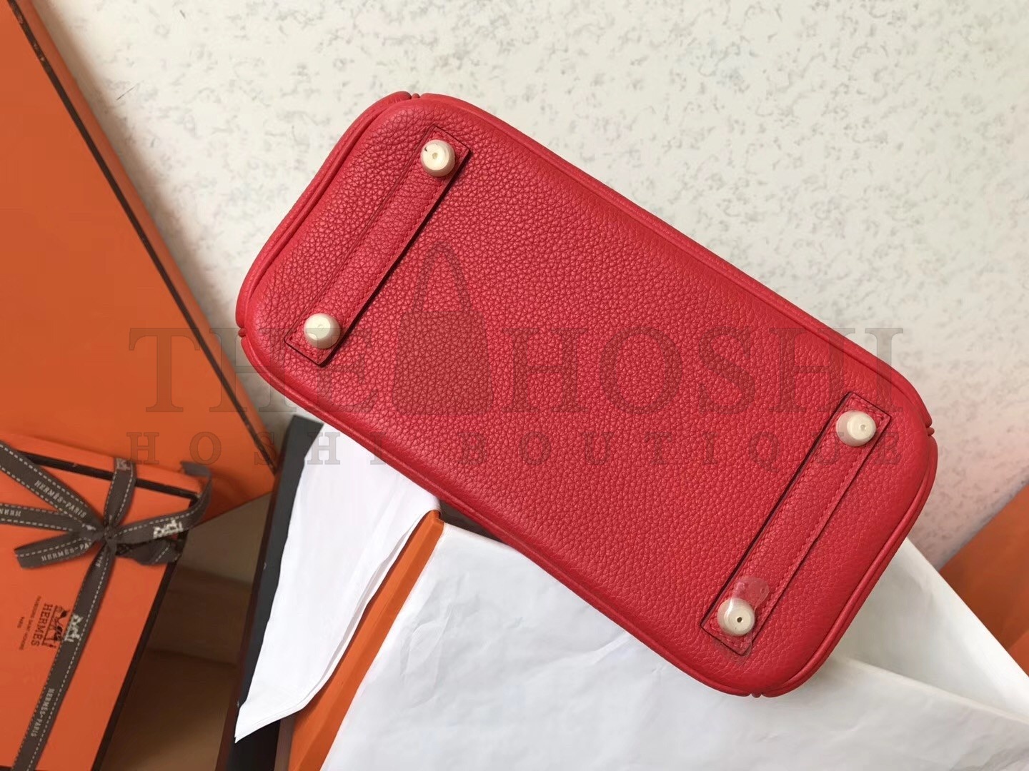 H**me5 Red Birkin 25cm Clemence Handmade Bag Master Quality
