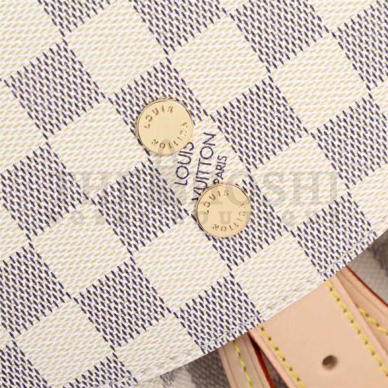 L0vis Vvtt0n LV Women Sperone Backpack in Damier Azur Canvas-Beige Master Quality