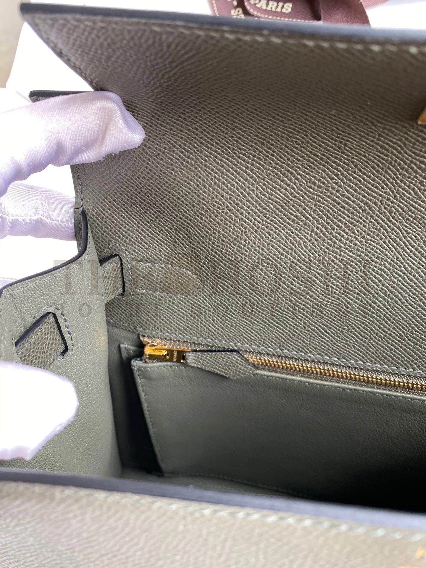 H**me5 Kelly Sellier 28 Handmade Bag In Vert De Gris Epsom Calfskin Master Quality