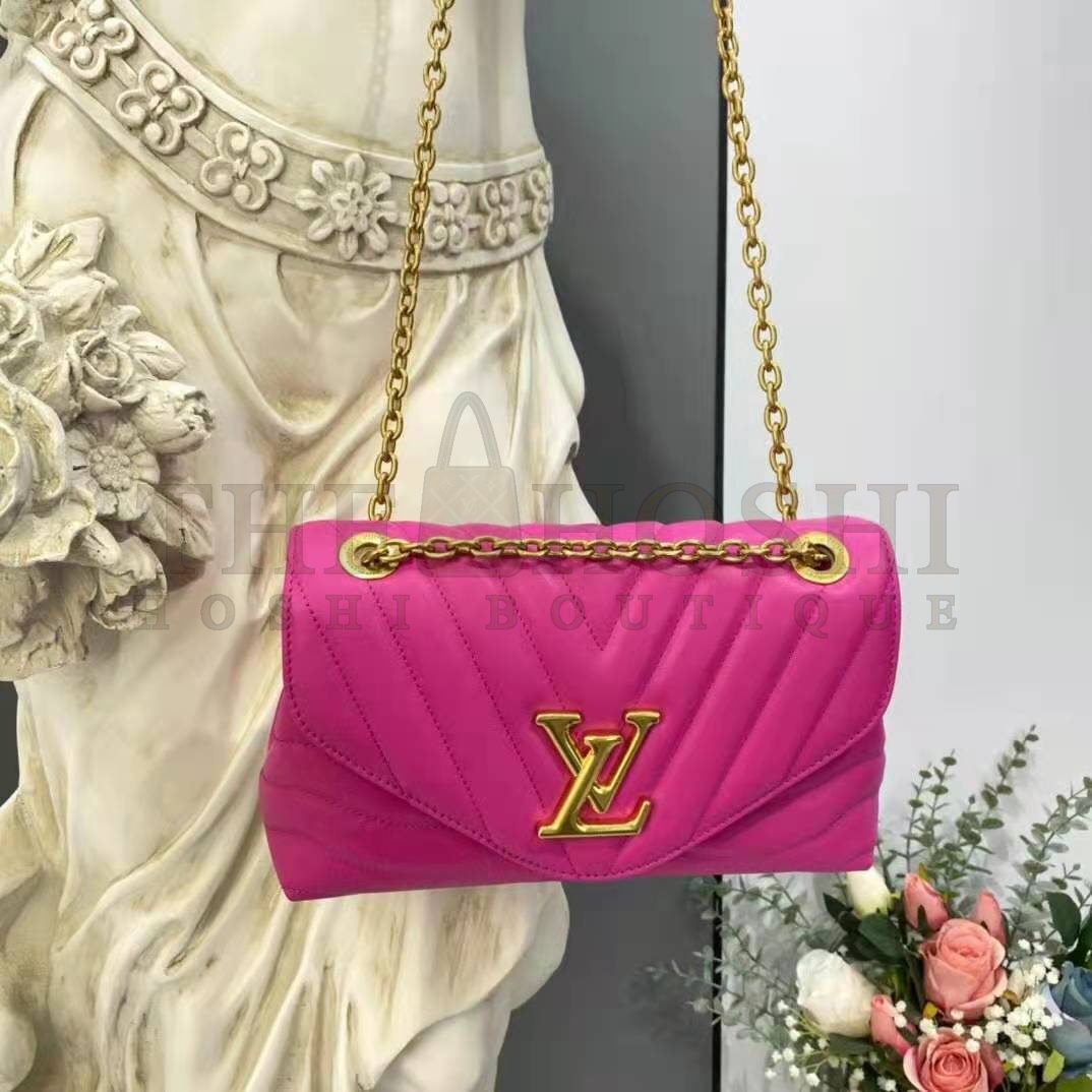 L0vis Vvtt0n LV Women New Wave Chain Bag Handbag Agathe Pink Smooth Cowhide Leather Master Quality