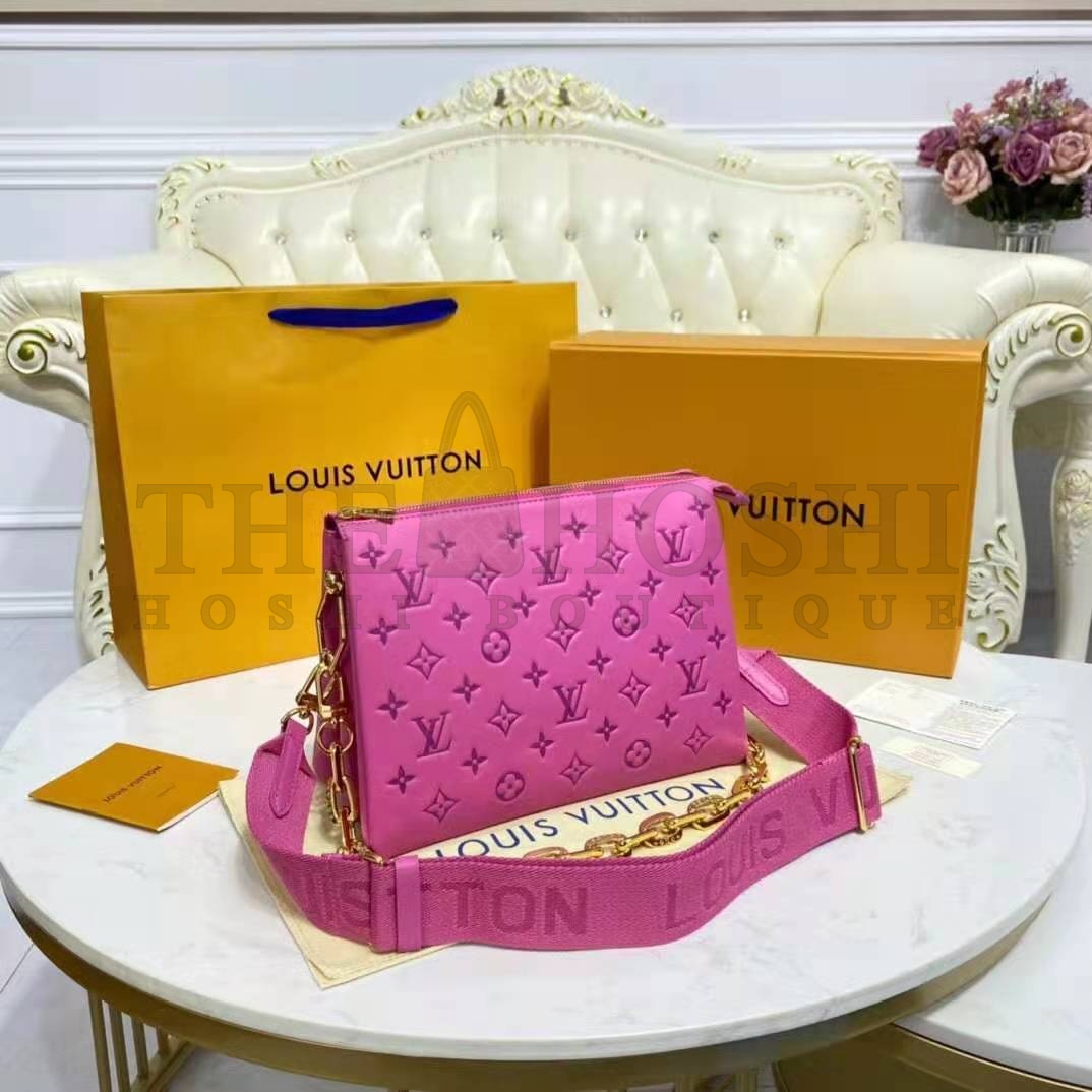 L0vis Vvtt0n LV Women Cruissin PM Handbag Pink Purple Monogram Embossed Puffy Lambskin Master Quality
