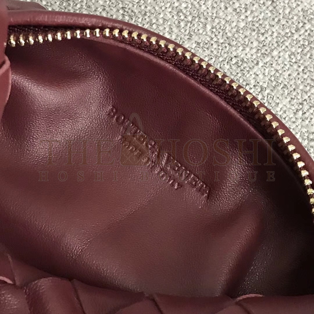 B0tt*ga Ven*ta Mini BV Jodie Bag In Bordeaux Woven Leather Master Quality