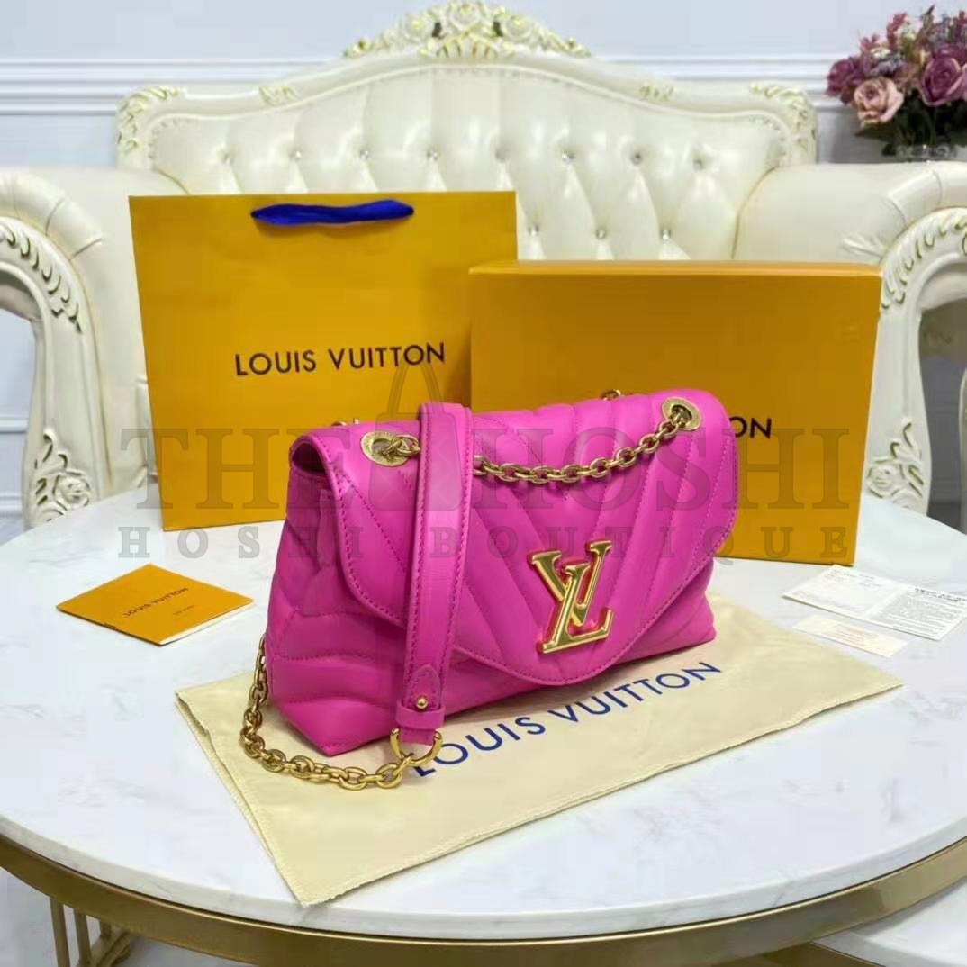 L0vis Vvtt0n LV Women New Wave Chain Bag Handbag Agathe Pink Smooth Cowhide Leather Master Quality