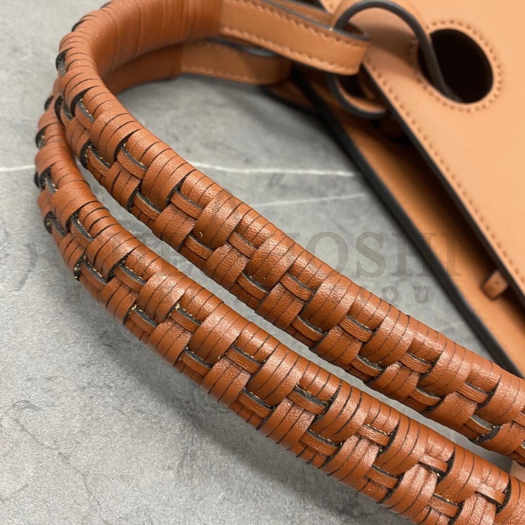 L0ew* Small Anagram Tote In Brown Classic Calfskin Master Quality