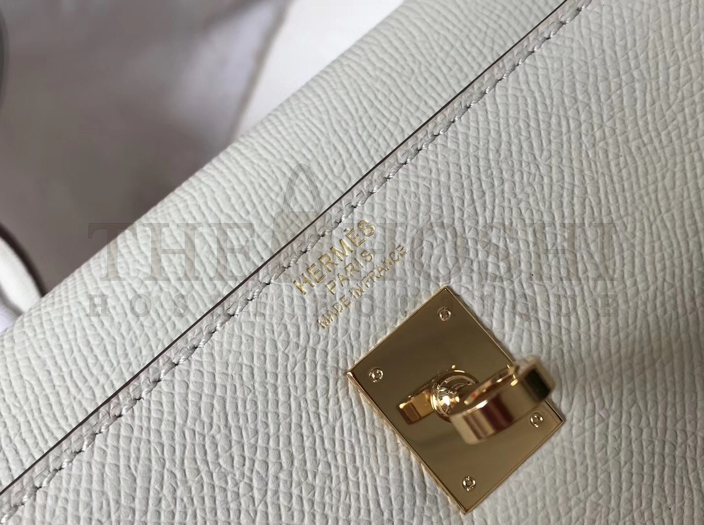 H**me5 Kelly 25cm Sellier Bag In White Epsom Leather Master Quality
