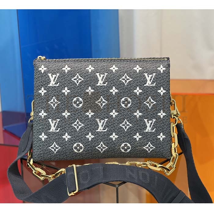 L0vis Vvtt0n LV Women Coussin PM Handbag Blue Lambskin Cowhide Leather Zip Closure Master Quality