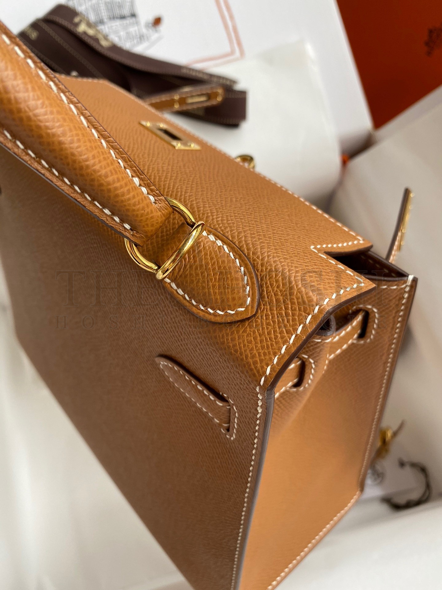 H**me5 Epsom Kelly 25cm Sellier Handmade Gold Bag Master Quality