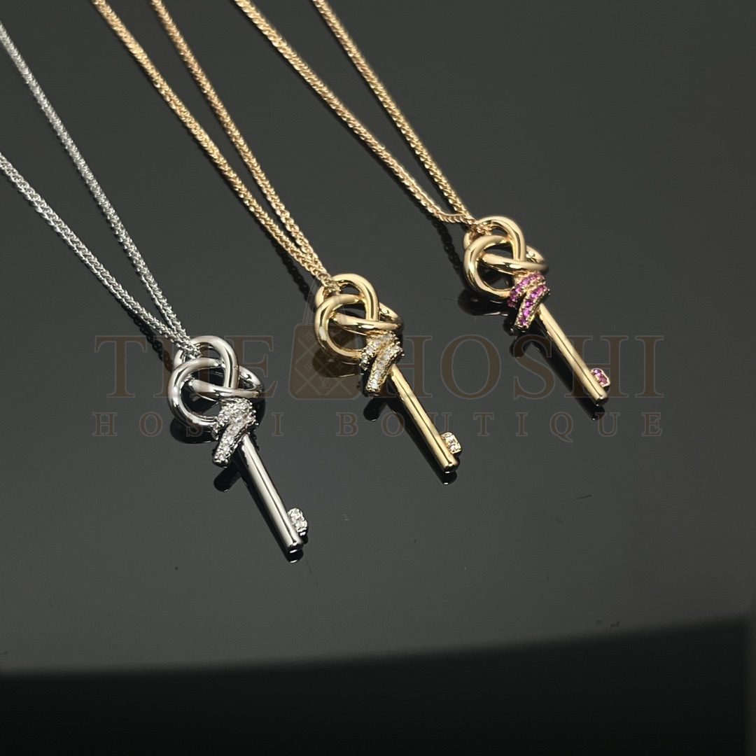T*f*ny Available in Medium Small Large Rope Knot Half D1am0nd Full D1am0nd Key Necklace Master Quality