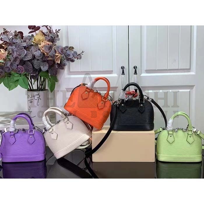 L0vis Vvtt0n LV Women Nano Alma Handbag Minnesota Orange Epi Grained Cowhide Leather Master Quality