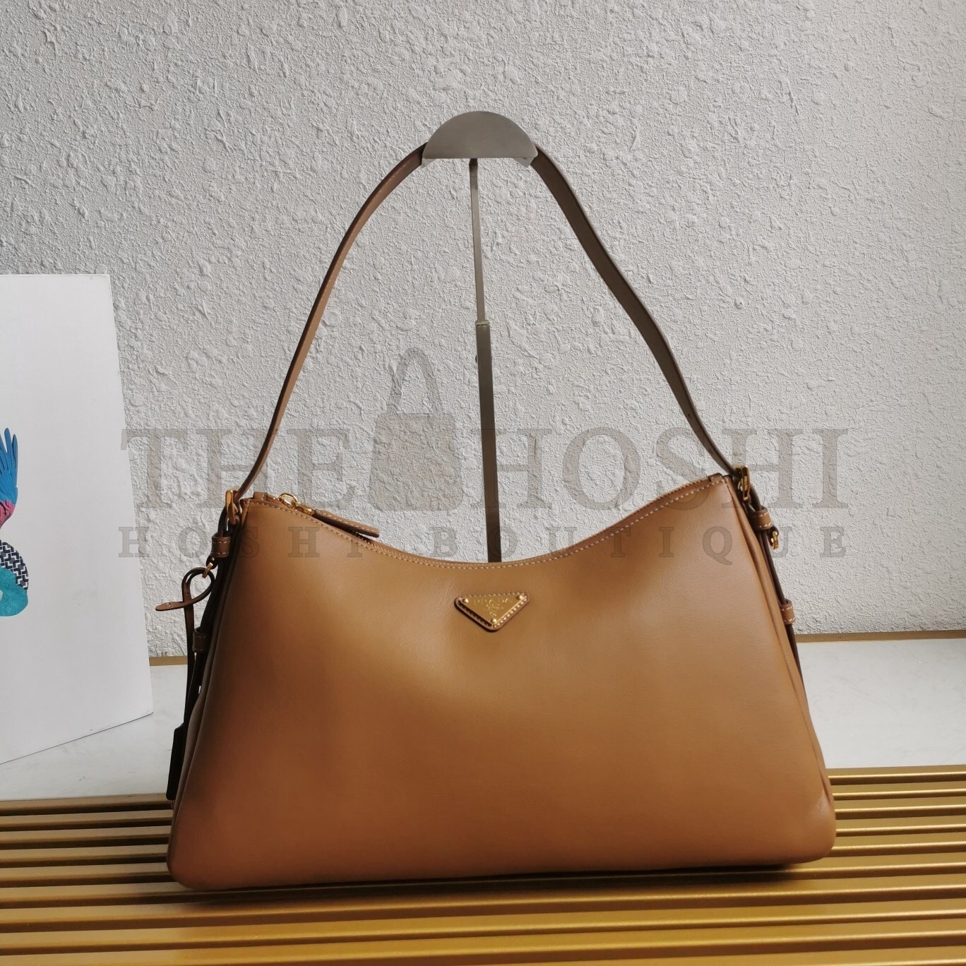 Pra*a Aimee Large Shoulder Bag in Brown Leather Master Quality