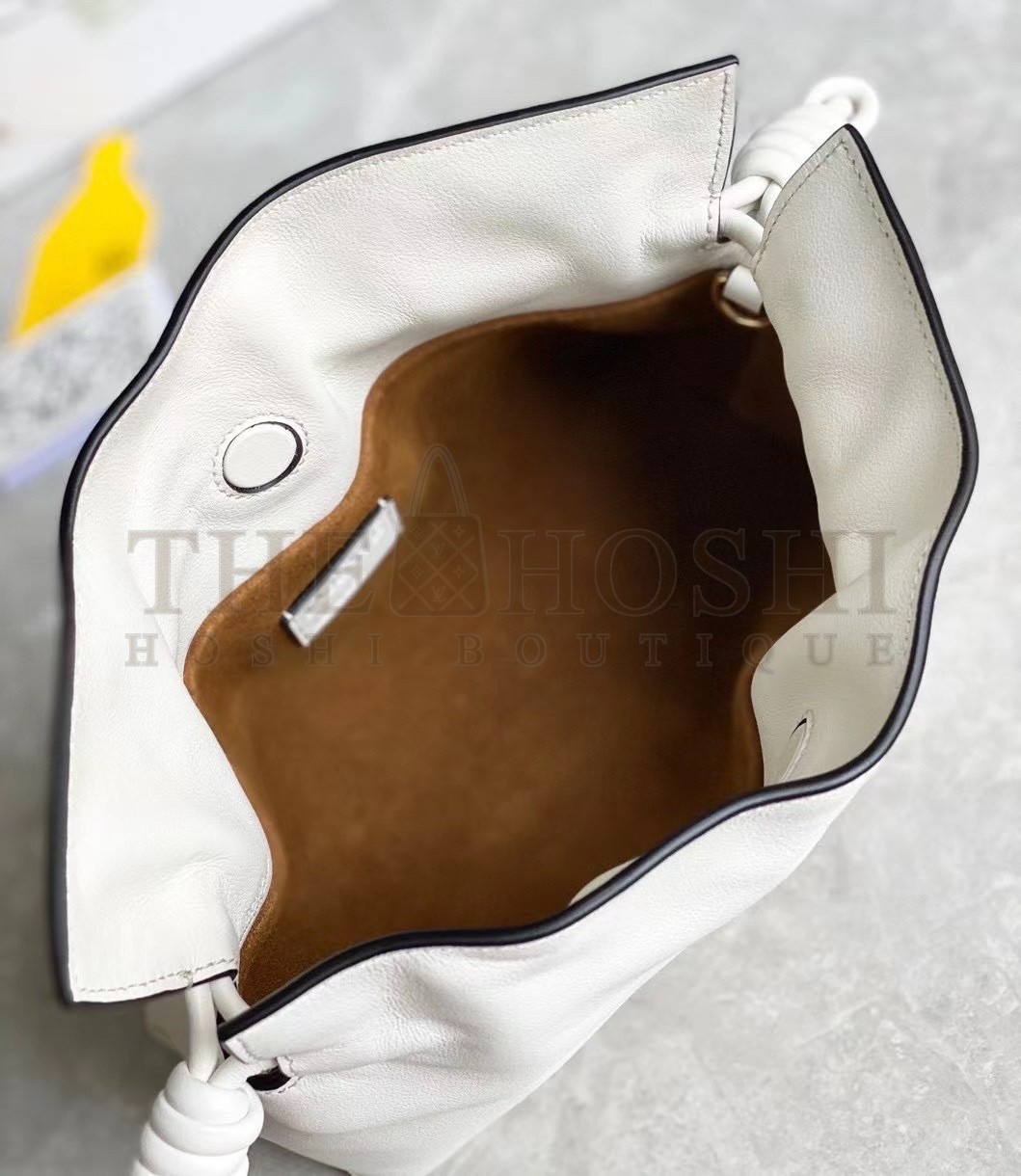 L0ew* Mini Flamenco Clutch Bag In White Calfskin Master Quality