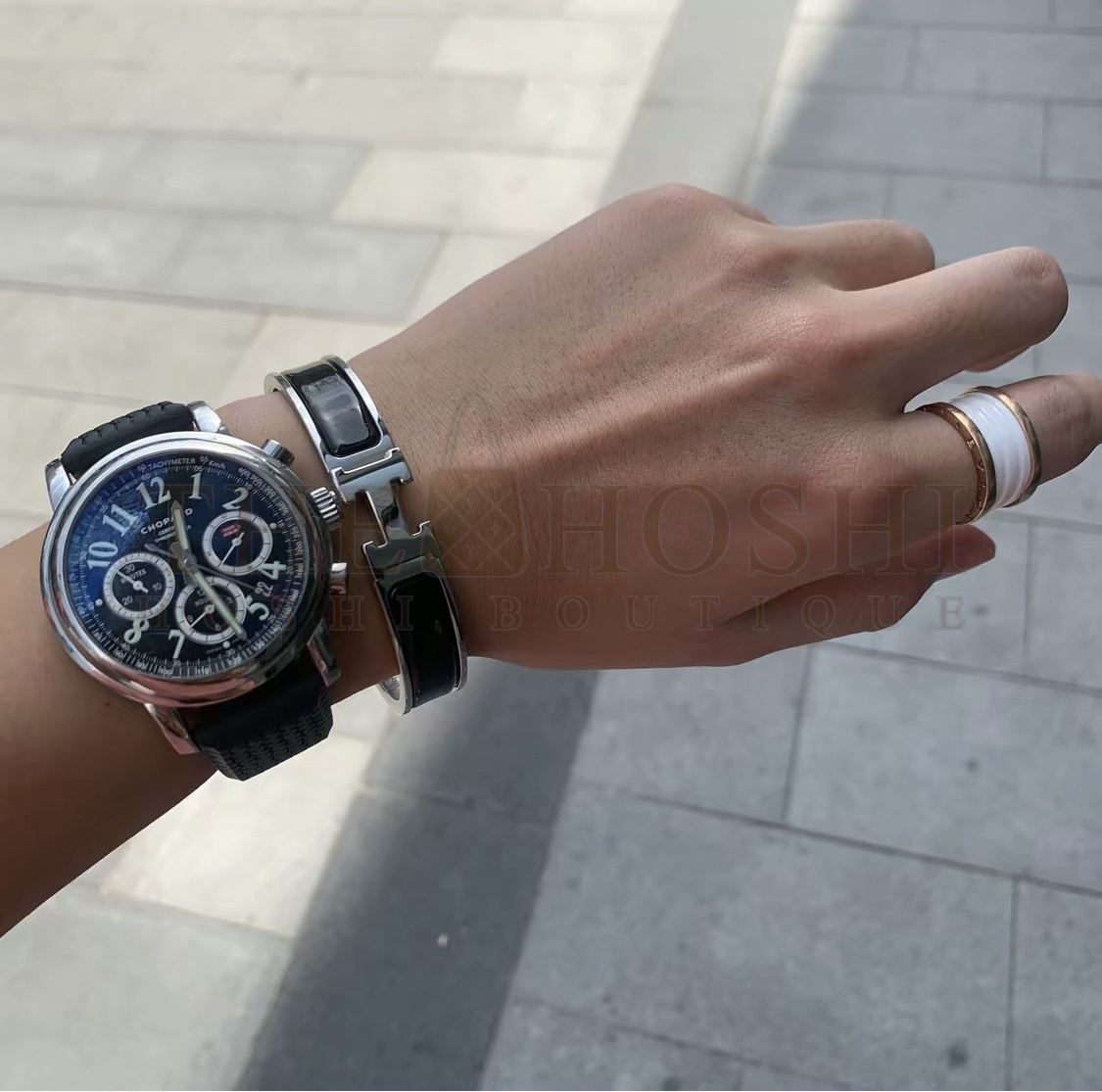 H**me5 Fake Bracelet, Clic H bracelet Dupe, Black Enamel, Three Color Master Quality