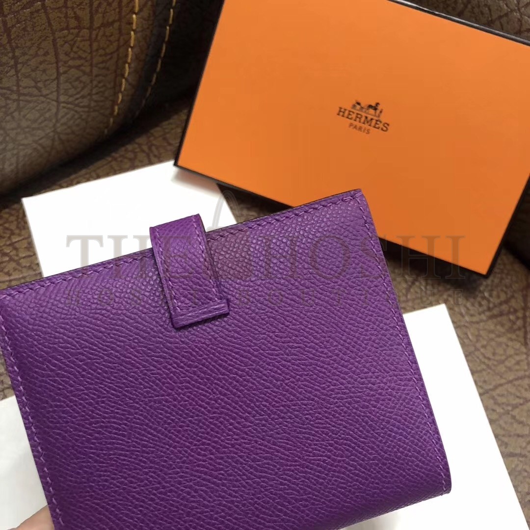 H**me5 Bearn Compact Wallet In Purple Epsom Leather Master Quality