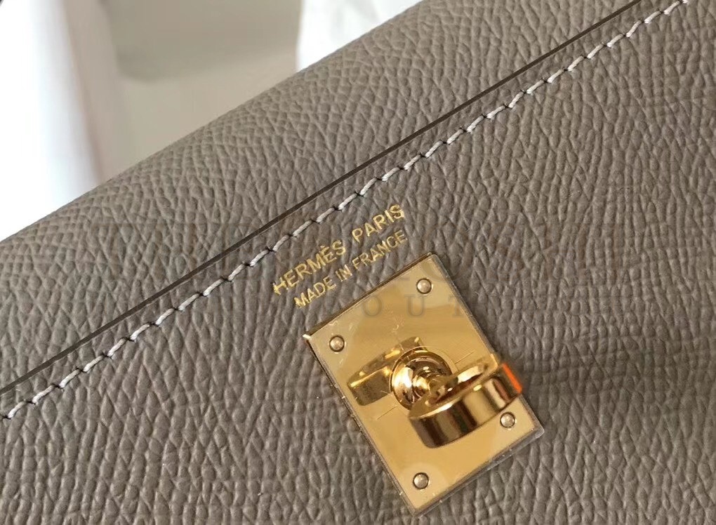 H**me5 Kelly Mini II Bag In Gris Asphalt Epsom Leather Master Quality