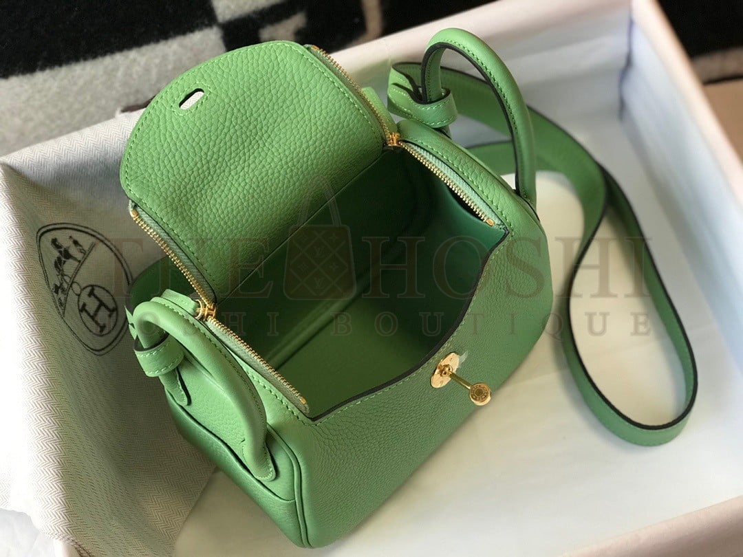 H**me5 Lindy Mini Bag In Vert Criquet Clemence Leather GHW Master Quality