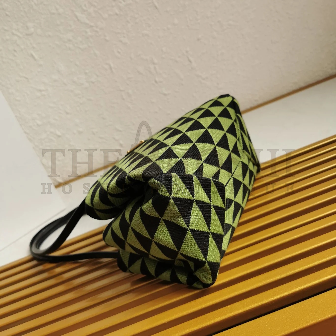 Pra*a S*pernova Small Shoulder Bag In Black/Green Fabric Master Quality