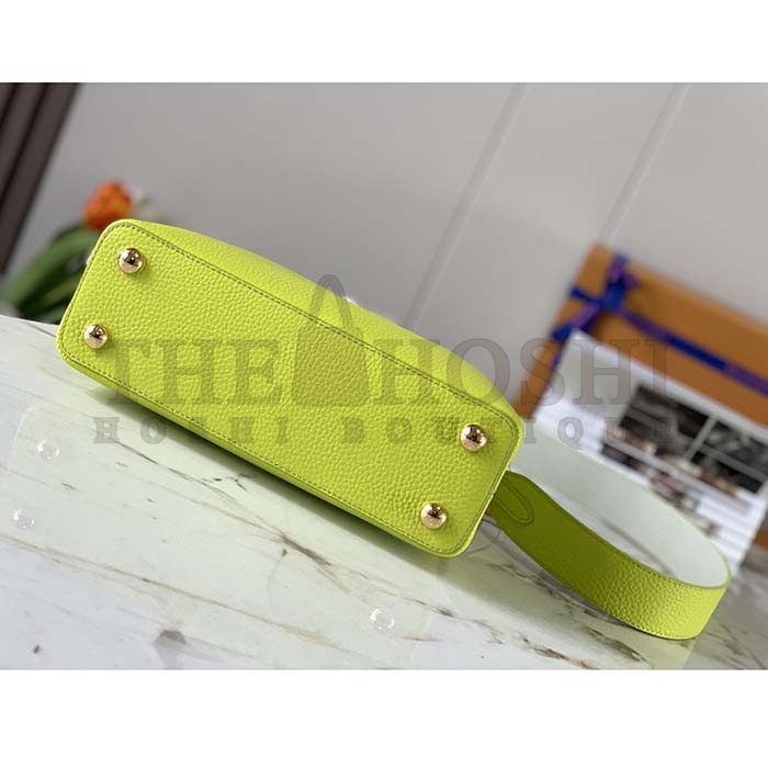 L0vis Vvtt0n LV Women Capucines BB Handbag Cedrat Yellow Crème Nacré Taurillon Leather Master Quality