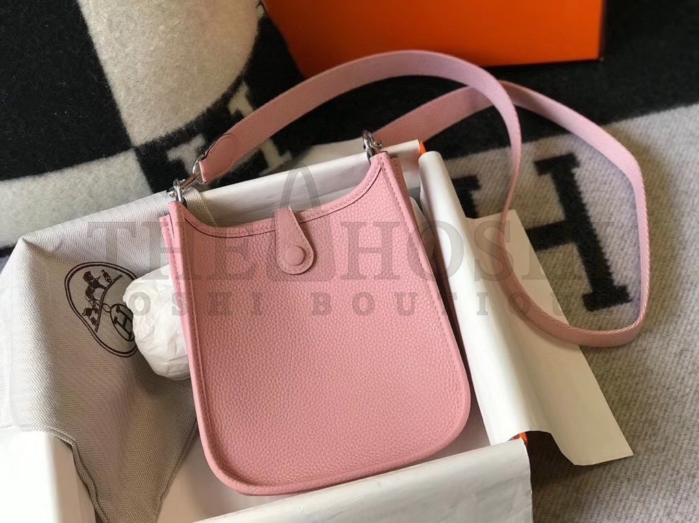 H**me5 Evelyne III TPM Bag In Pink Clemence Leather Master Quality