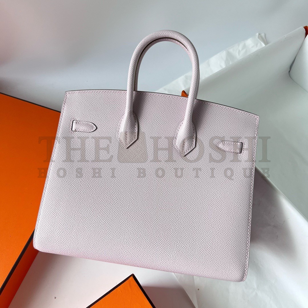 H**me5 Birkin 25 Sellier Handmade Bag In Mauve Pale Epsom Calfskin Master Quality