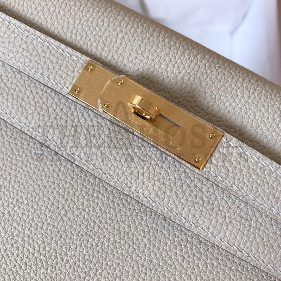 H**me5 Kelly Retourne 28 Handmade Bag In Craie Clemence Leather Master Quality