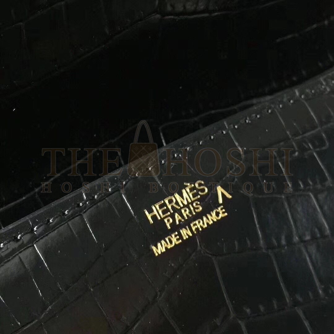 H**me5 Medor Clutch Bag In Black Crocodile Leather Master Quality