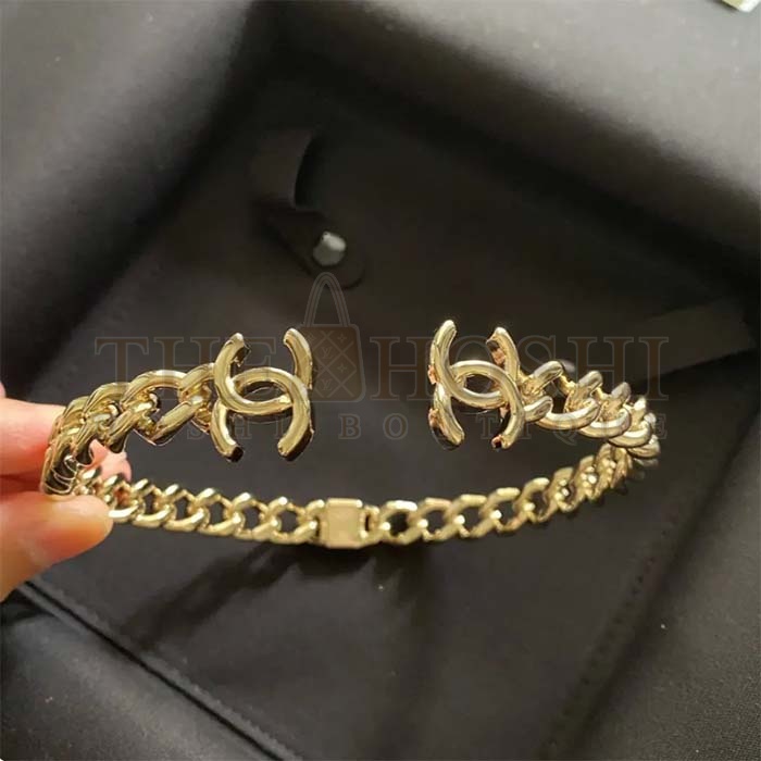 Ch**el Women CC Bracelet Metal Gold Ruthenium Master Quality