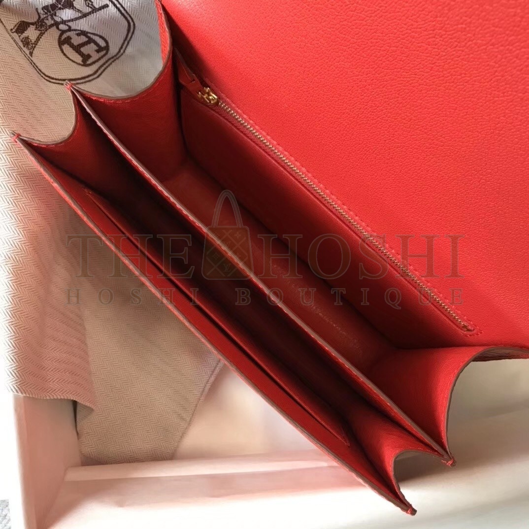 H**me5 Constance 24cm Bag In Red Embossed Crocodile Master Quality