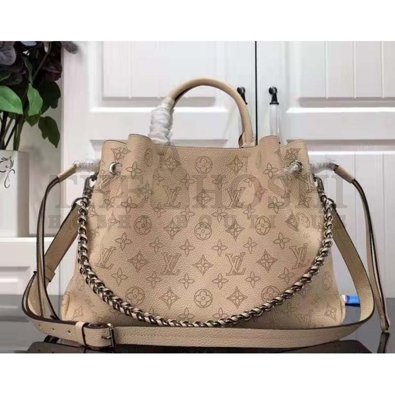 L0vis Vvtt0n LV Women Bella Tote Crème Beige Mahina Perforated Calfskin Calf Master Quality