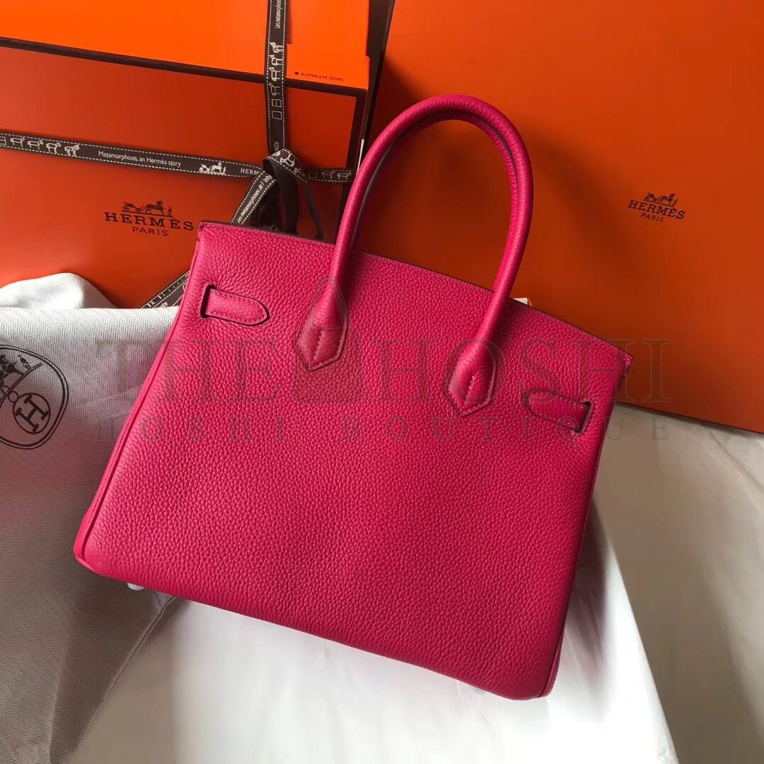 H**me5 Rose Red Clemence Birkin 30cm Bag Master Quality